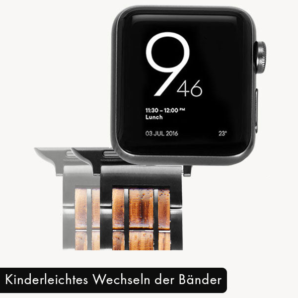 Apple Watch Uhrband SIDNEY ▷ Holzart: Zebranoholz –