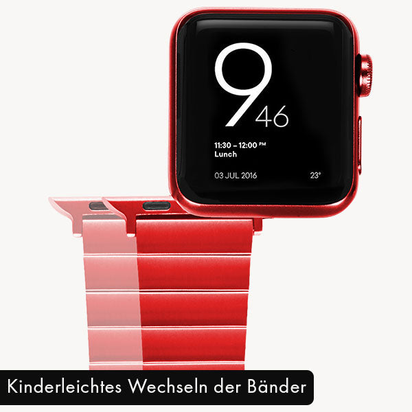 Laimer Apple Watch Band aus Edelstahl Rot